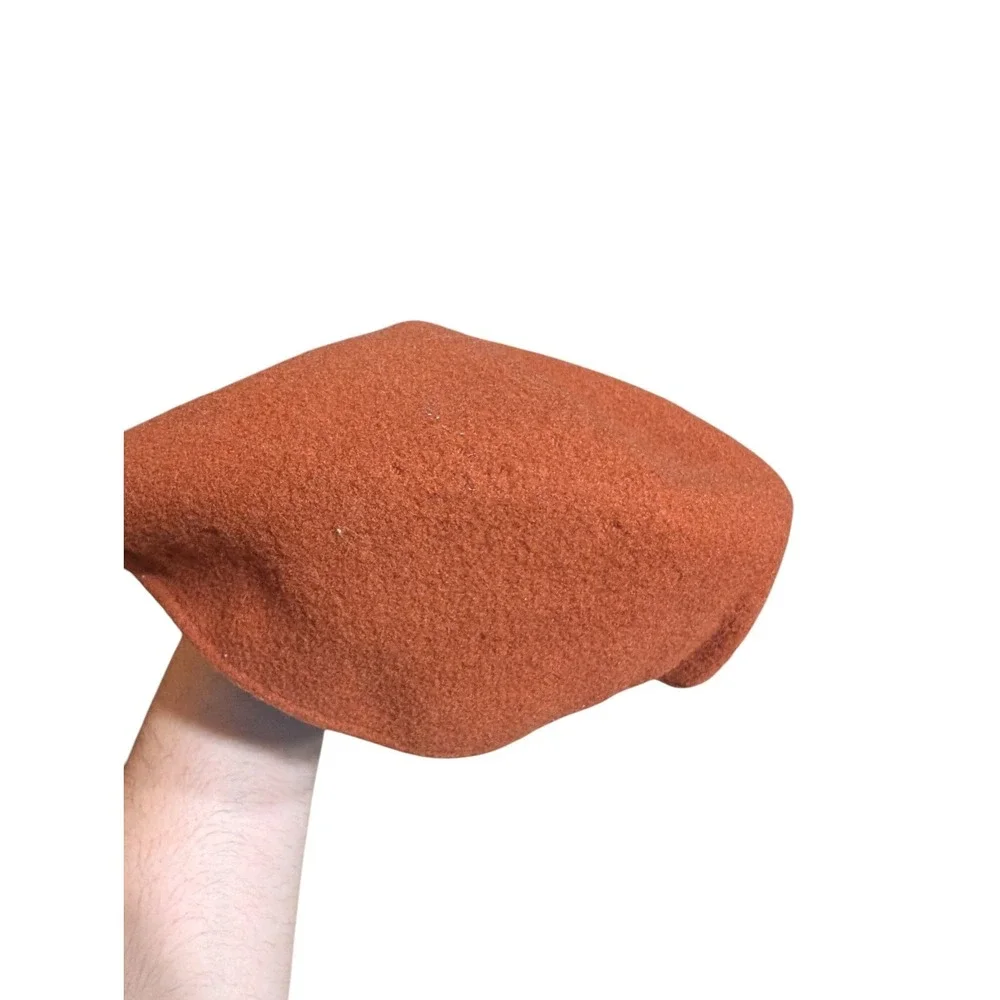 Vintage Kangol Made in England Wool Flat Cap Rust Brown Ivy Newsboy Hat